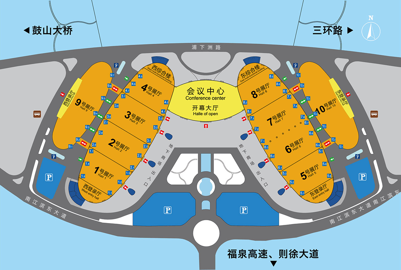 福州海峽國(guó)際會(huì)展中心展館區(qū)域與布局 福州海峽國(guó)際會(huì)展中心展館區(qū)域與布局