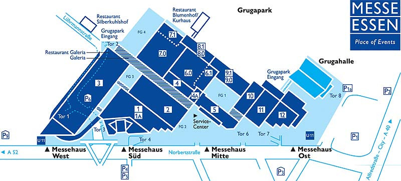 德國埃森國際展覽中心平面圖 德國埃森國際展覽中心平面圖